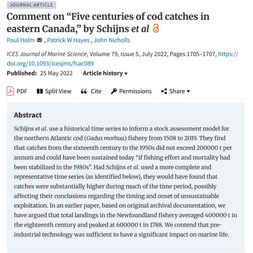 Resources-Comment-on-Five-centuries-of-cod-catches-in-eastern-Canada-by-Schijns-et-al